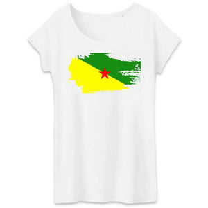 tshirt femme drapeau guyane effet tshirt déchiré